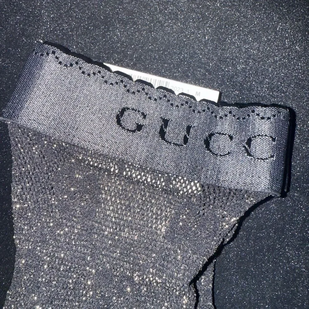 New with tags Gucci Black Socks with metallic threading